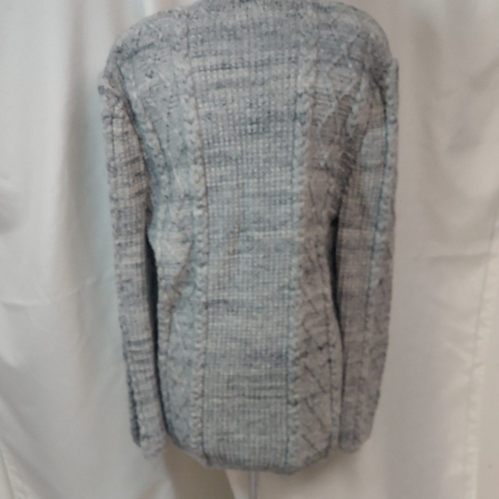 Men's Gray Cardigan Sweater - Picture 3 of 5